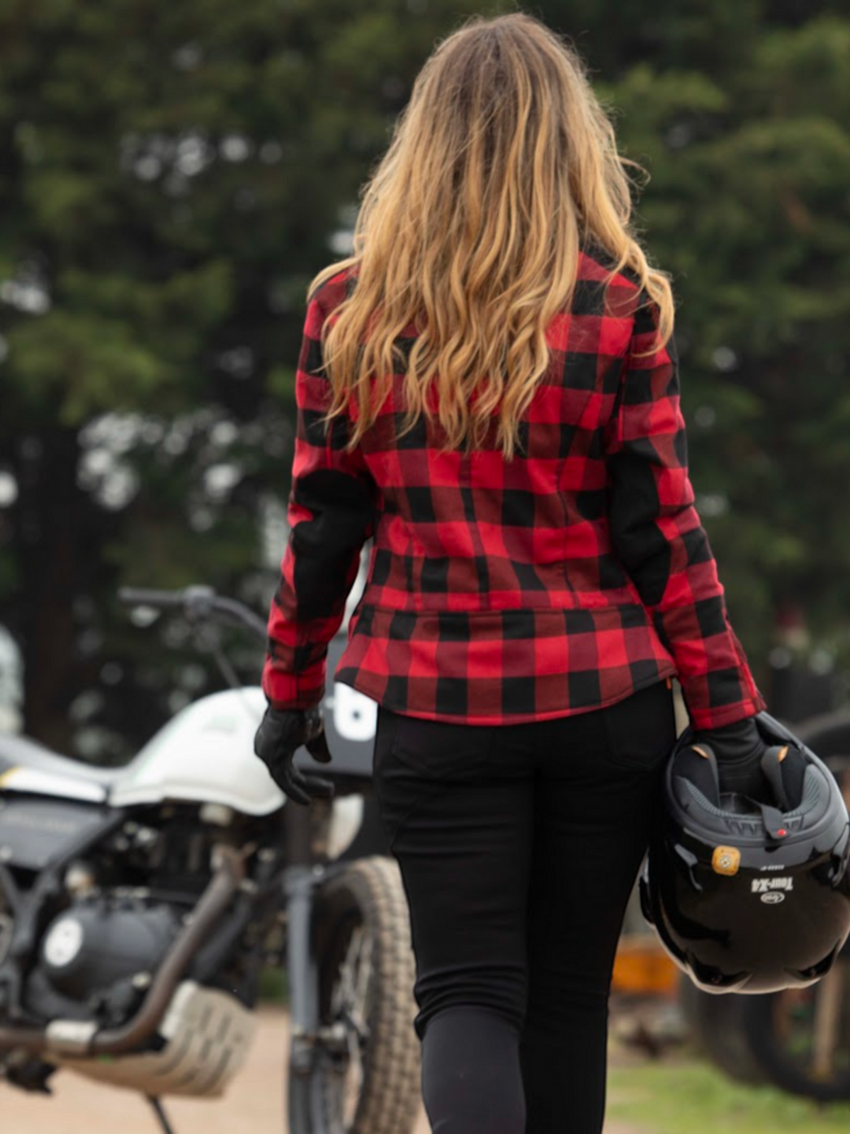 MotoGirl Jessie Flannel Jacket (Red)
