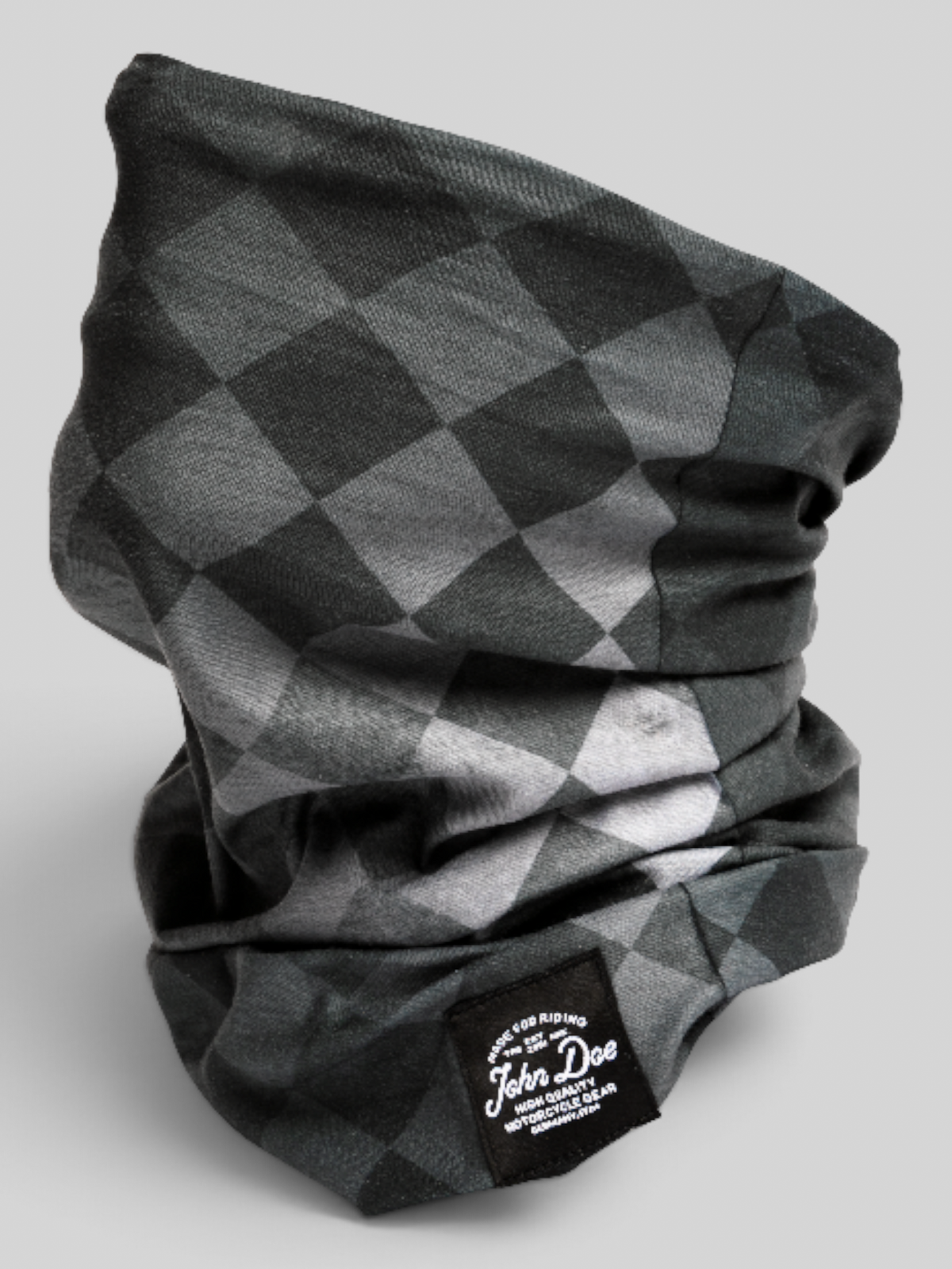 Baffle Haus John Doe Heritage Flag Black motorcycle neck tube in breathable seamless Coolmax microfiber