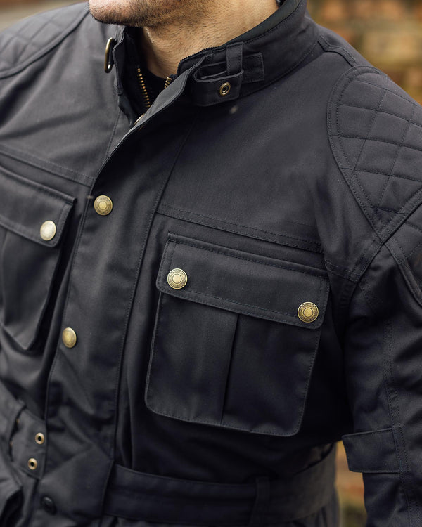 Burslem Eco Black Laminated Jacket
