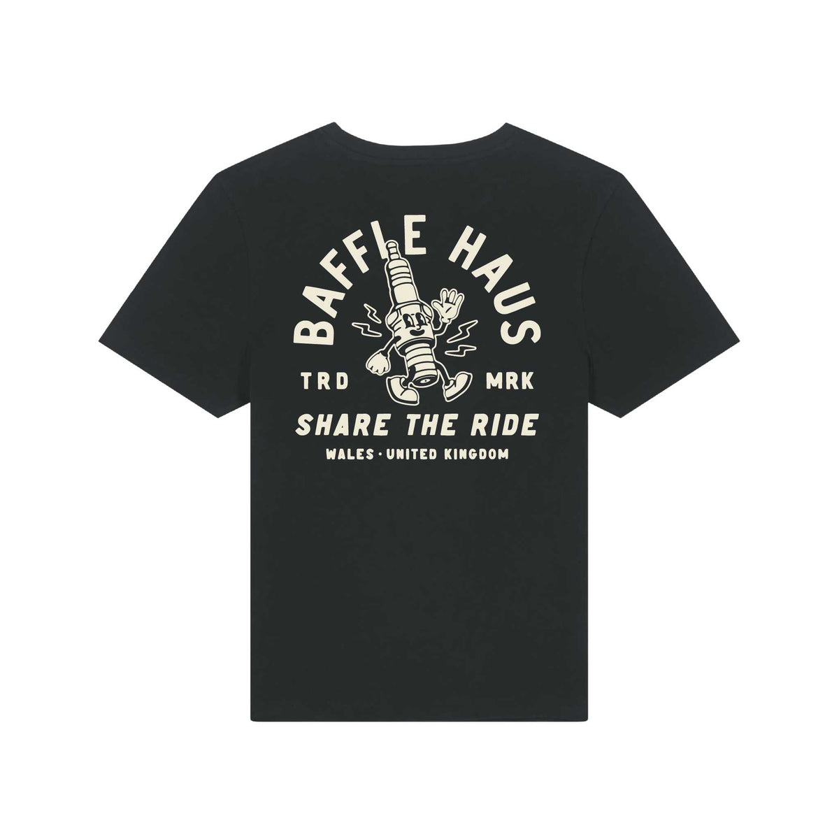 Baffle Sparky Black Tee (Female Fit)