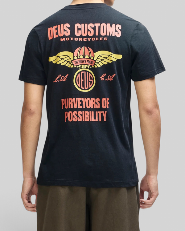 Baffle Haus black box fit organic cotton t-shirt featuring vintage-style graphic print on the back