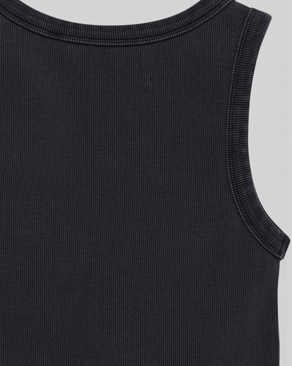 Baffle Haus 4x4 Shield Tank in anthracite grey, featuring a heavy weight ribbed cotton elastane blend.