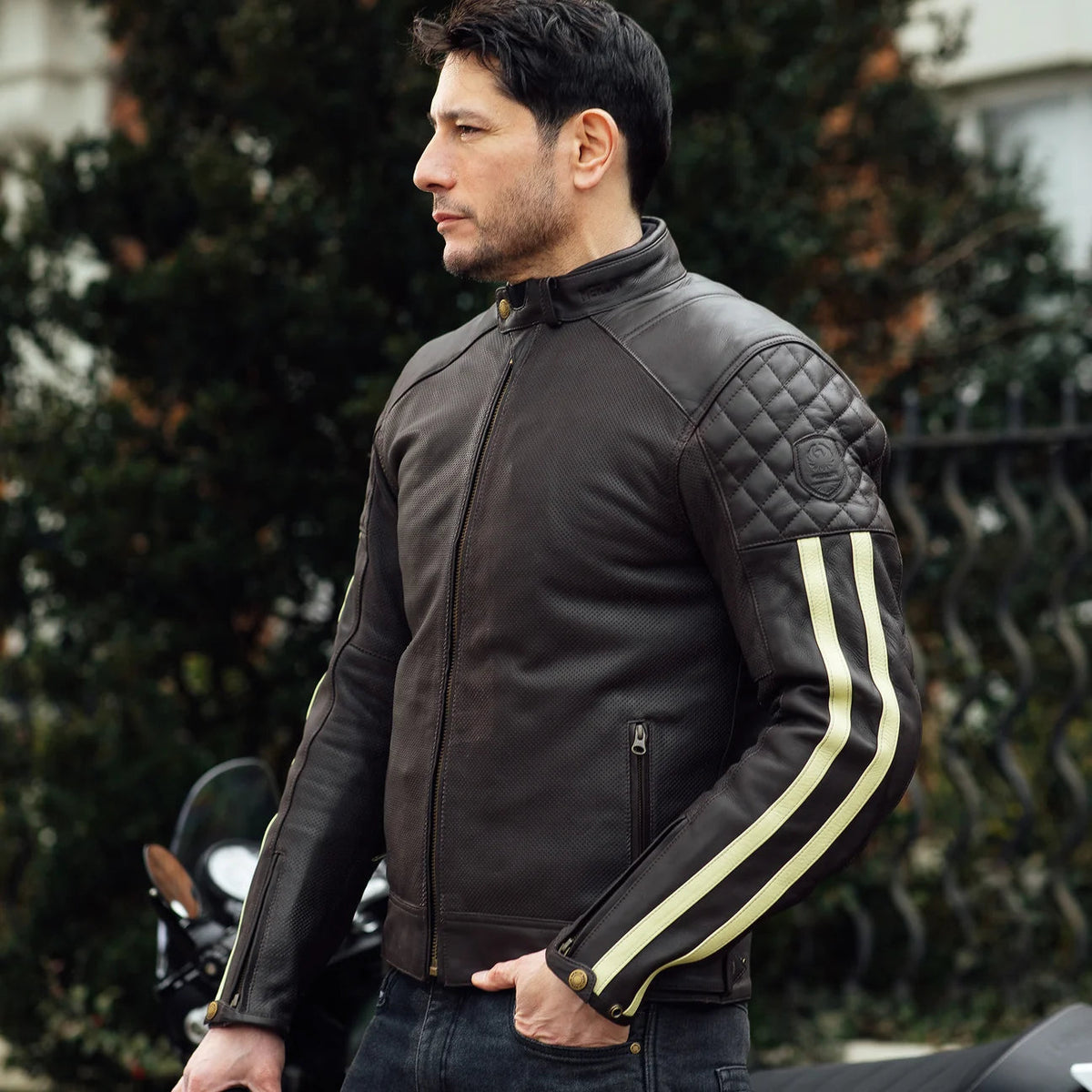 Icon D30 Leather Jacket - Brown/Cream