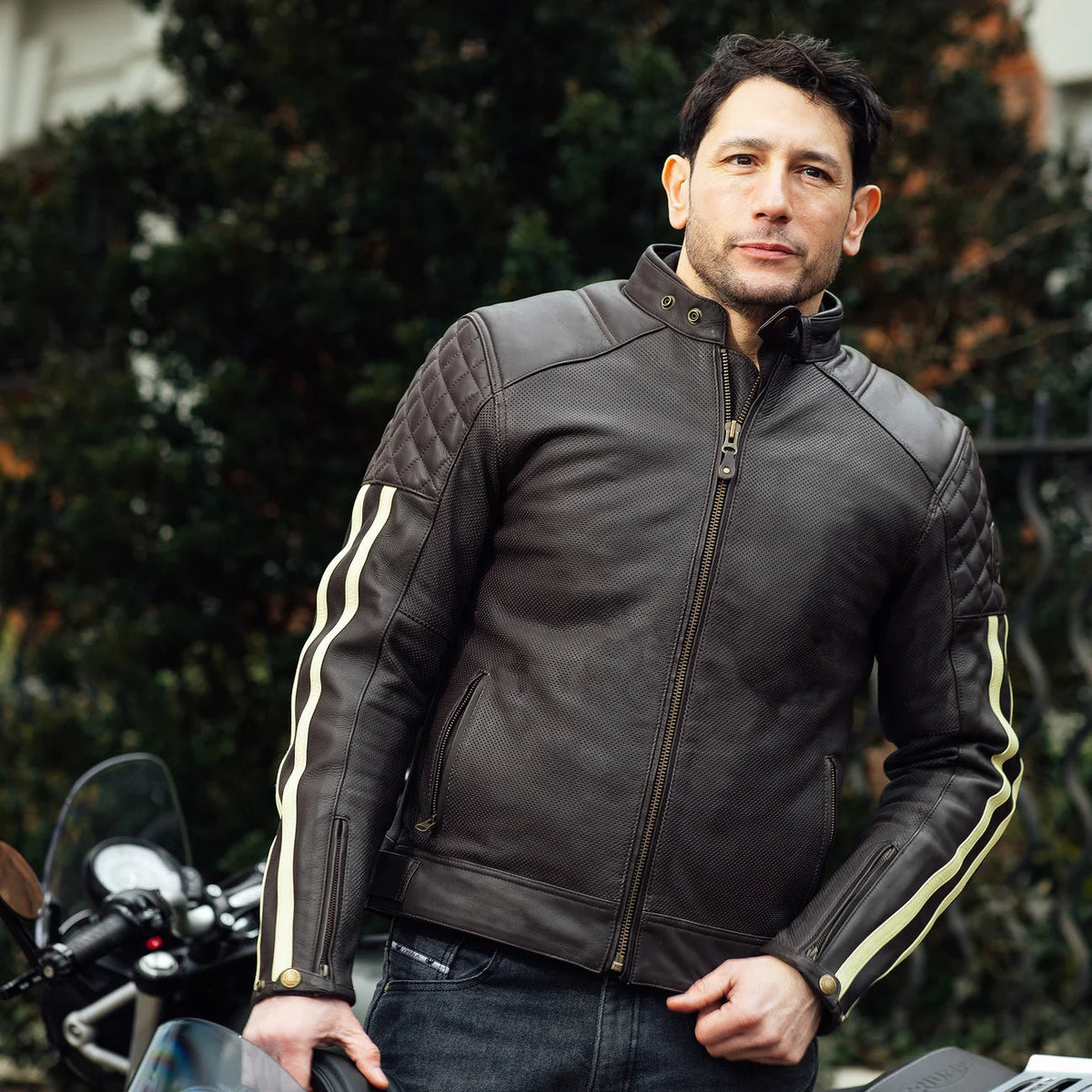 Icon D30 Leather Jacket - Brown/Cream