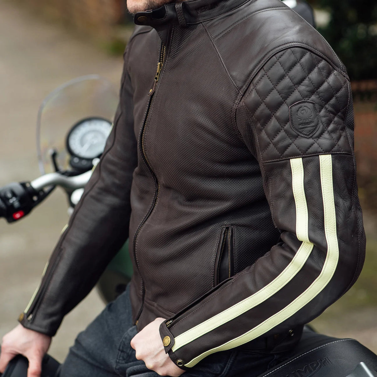 Icon D30 Leather Jacket - Brown/Cream