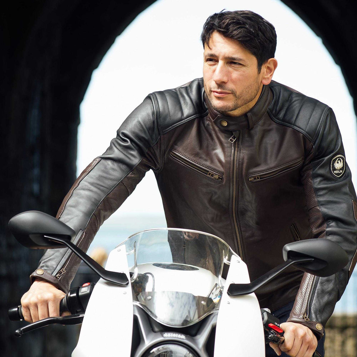 Merlin - Chase D30 Leather Jacket - Black/Brown
