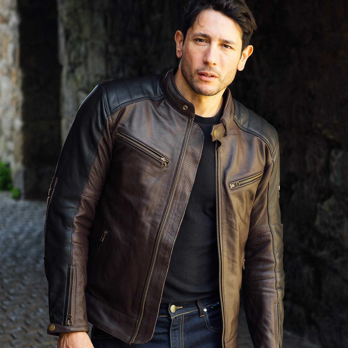Merlin - Chase D30 Leather Jacket - Black/Brown