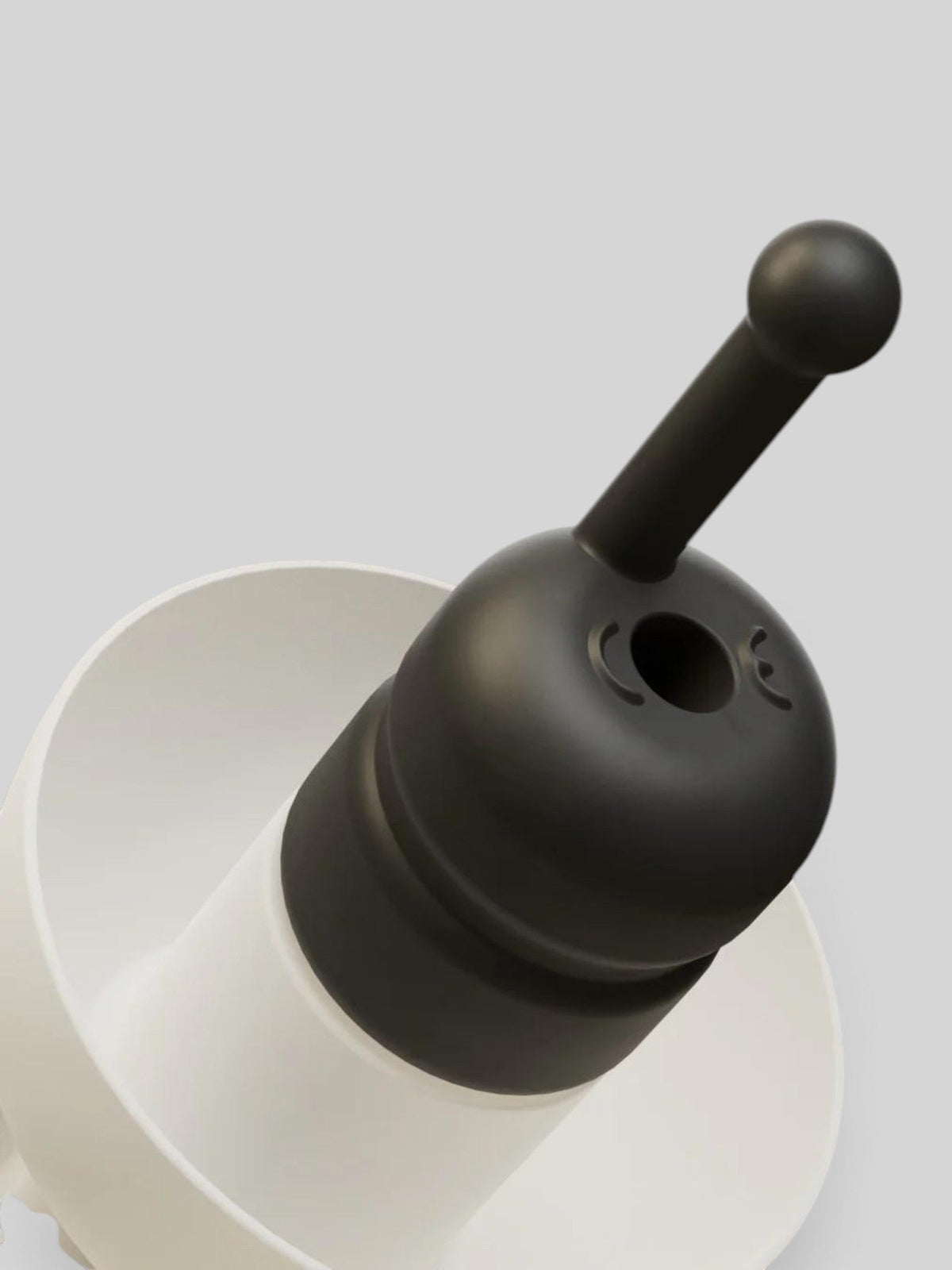 Baffle Haus Alpine MotoSafe Tour earplugs featuring a black filter and white silicone flange for motorcycle touring.