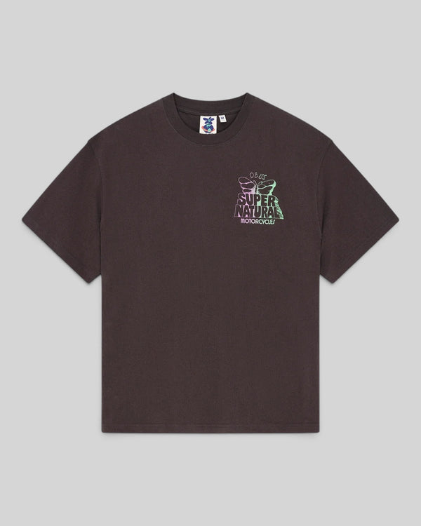 Baffle Haus Temple Torque oversized anthracite grey heavy cotton jersey t-shirt with chest graphic print
