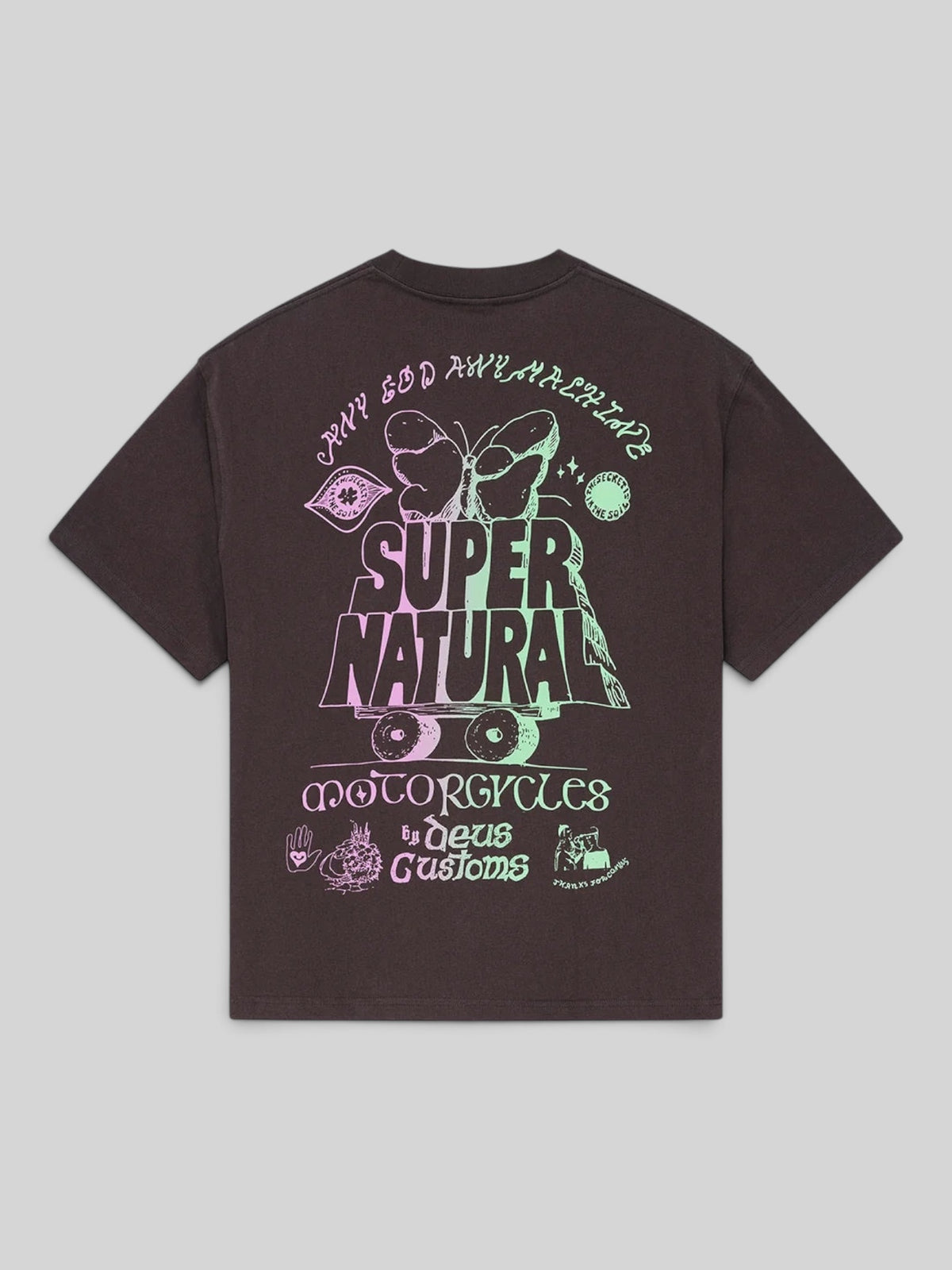 Baffle Haus Temple Torque oversized anthracite grey recycled cotton t-shirt with back graphic print