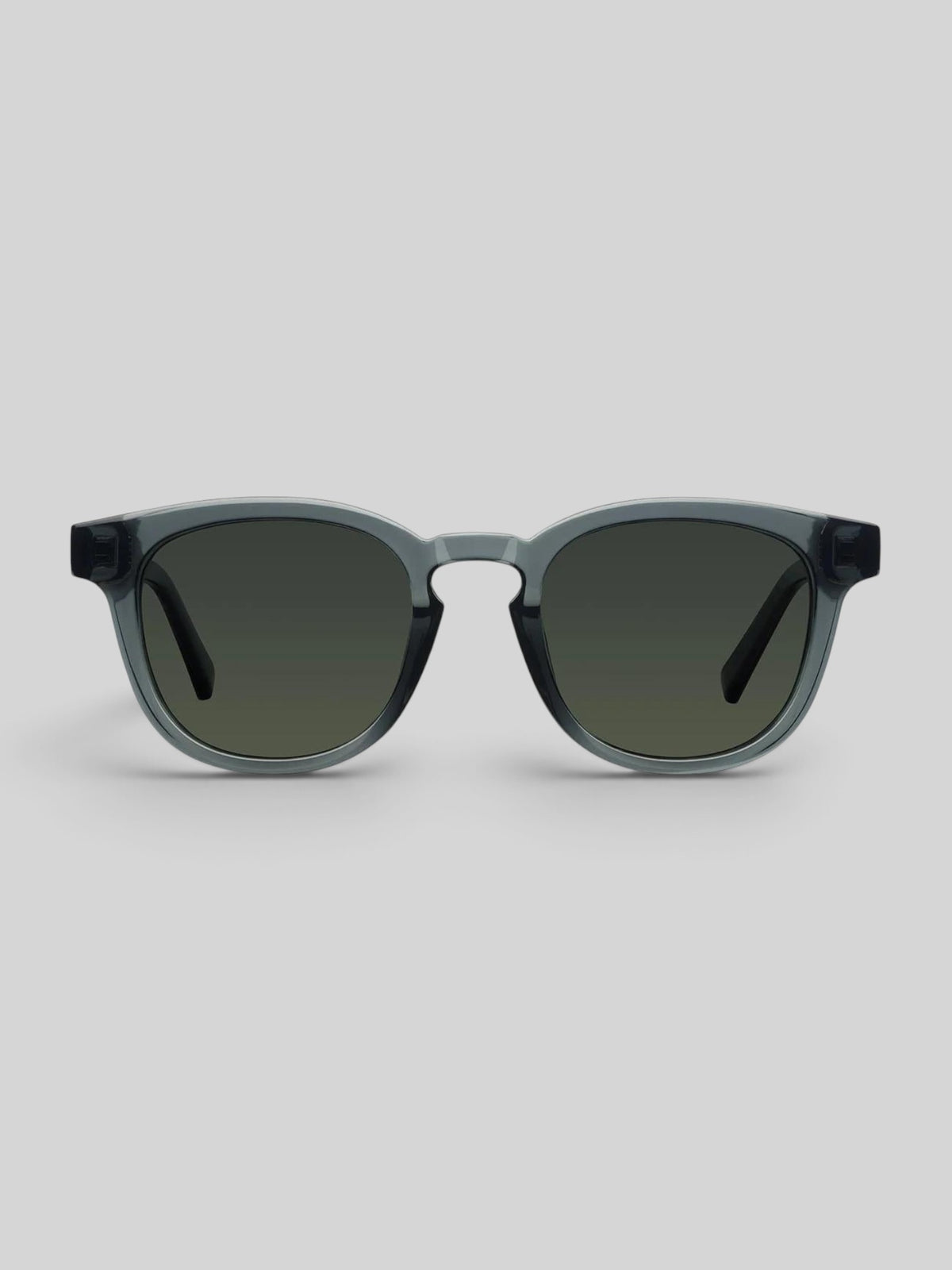 Baffle Haus Banna sunglasses in fossil olive with a square bio-based frame and dark polarized lenses