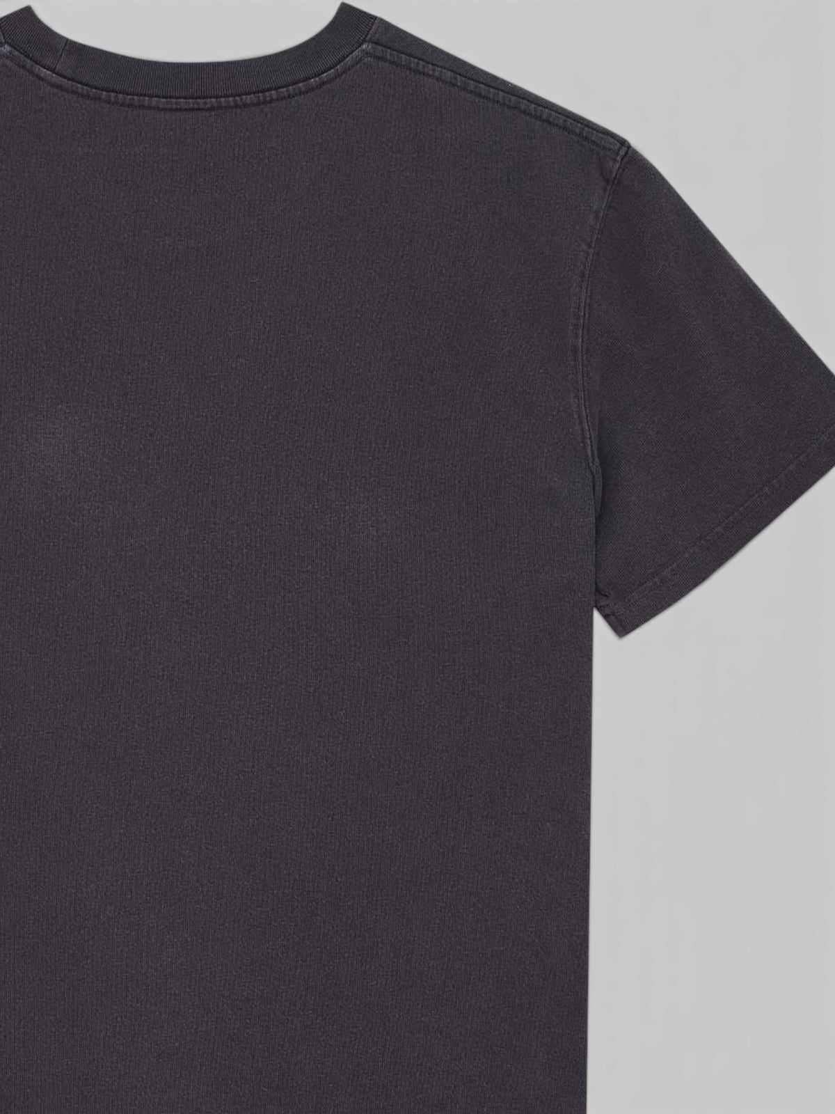 Baffle Haus black heavyweight recycled cotton jersey t-shirt with a garment dyed and stone washed finish.