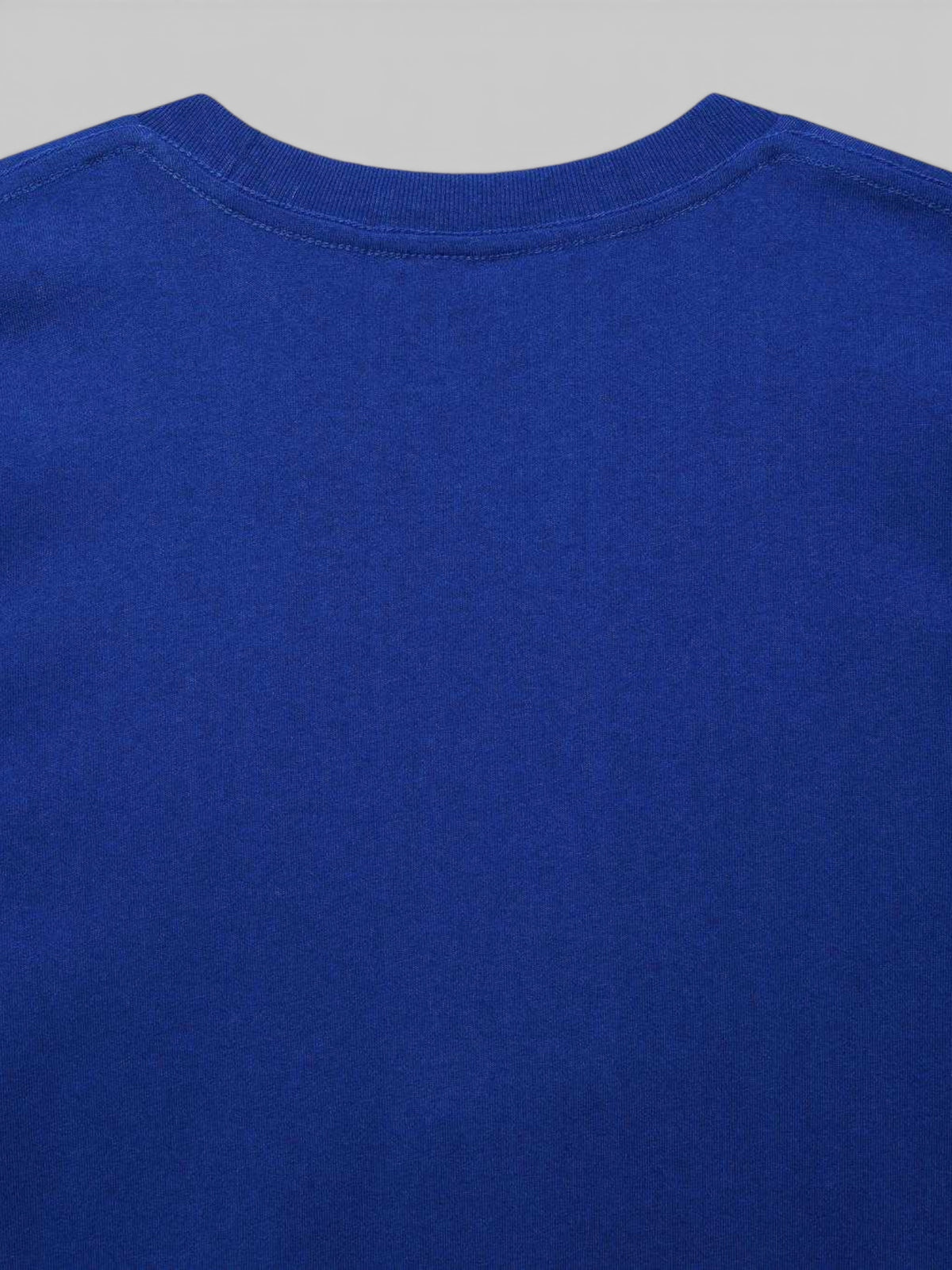 Baffle Haus Shield Tee in classic blue organic cotton jersey with a regular fit and garment washed finish