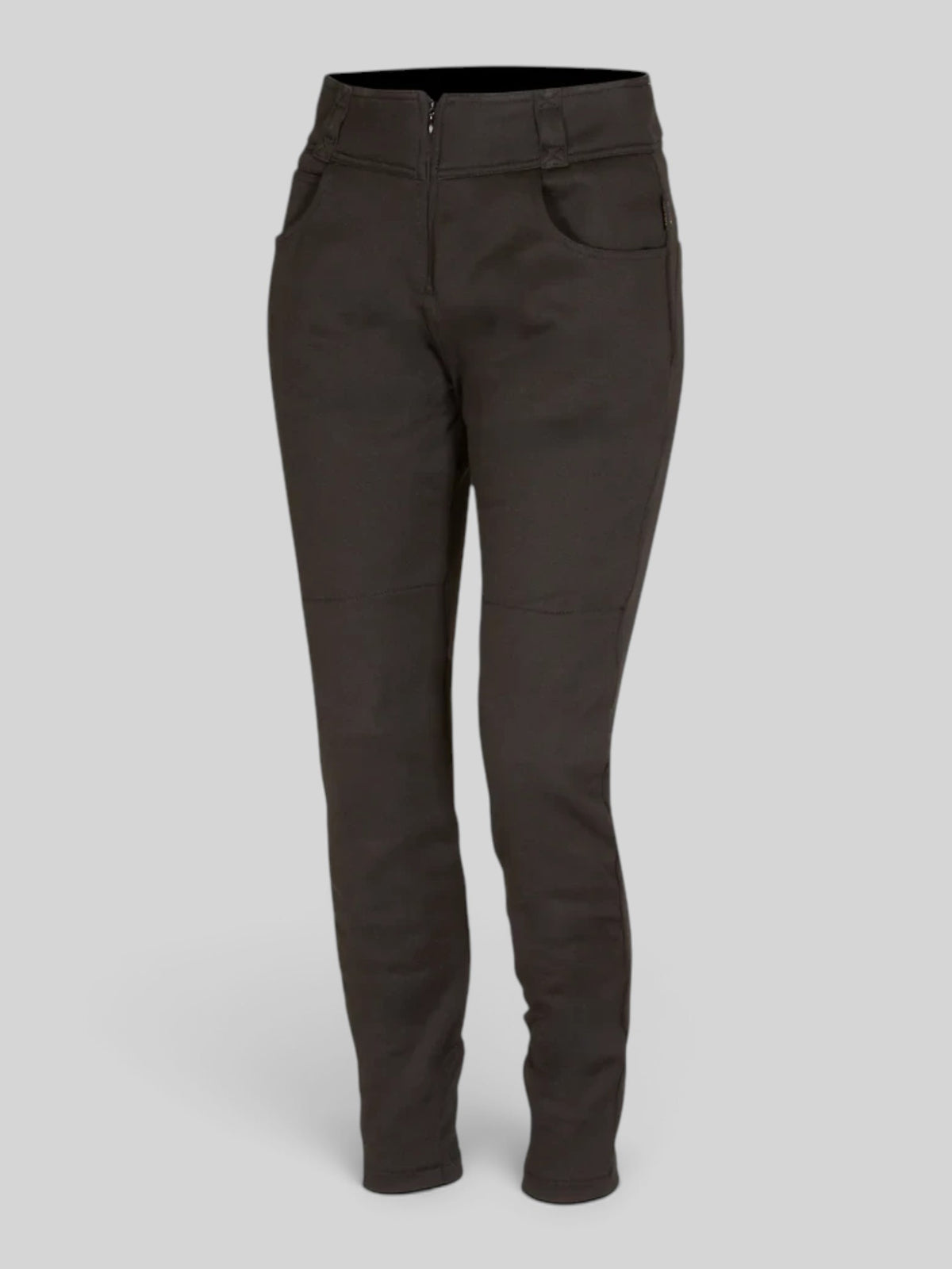 Baffle Haus Elana D30 black motorcycle leggings with Kevlar stretch fabric and integrated hip and knee armour.