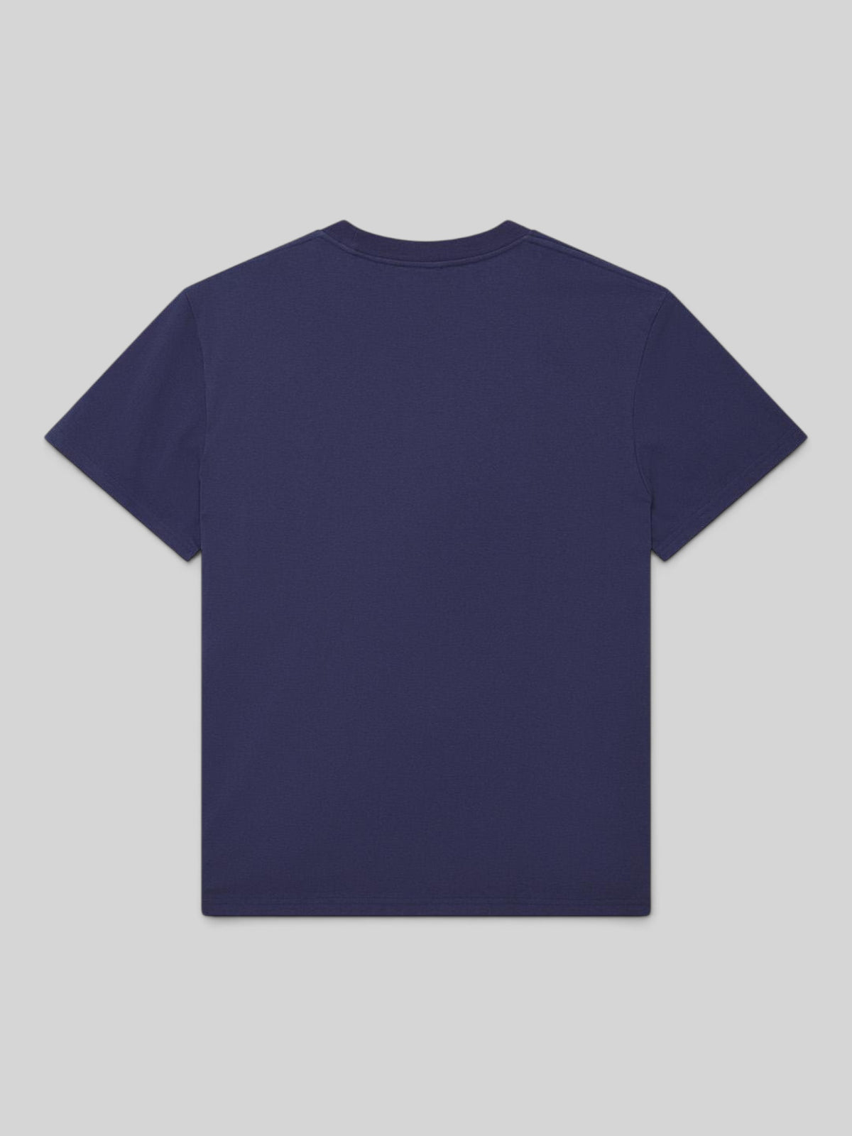 Baffle Haus French Blue box fit short sleeve t-shirt in cotton polyester jersey, back view