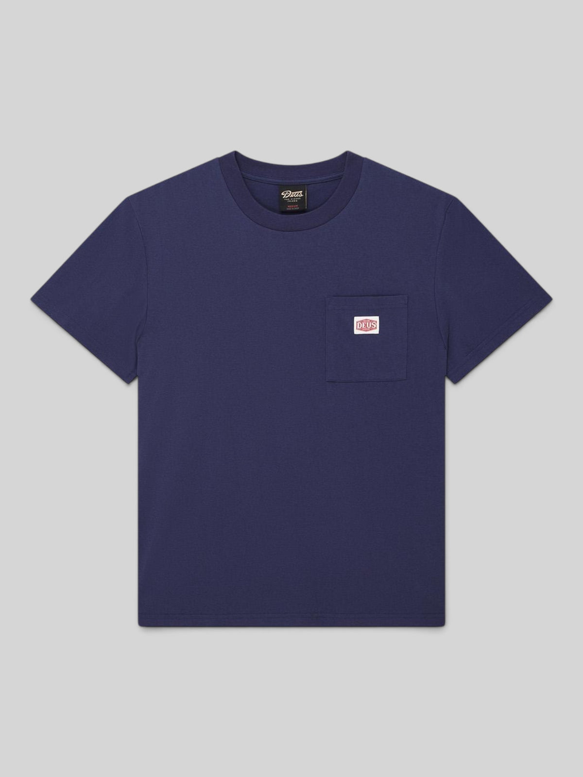 Baffle Haus French Blue short sleeve box fit t-shirt in cotton jersey blend with a chest pocket and brand label
