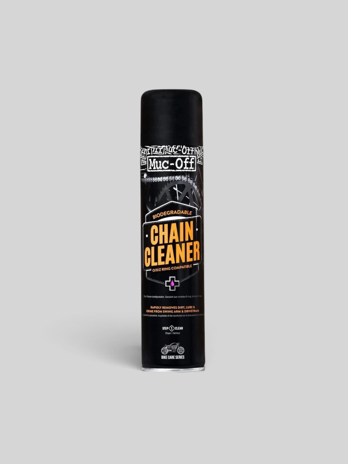Baffle Haus Muc-Off biodegradable motorcycle chain cleaner spray bottle for drivetrain maintenance