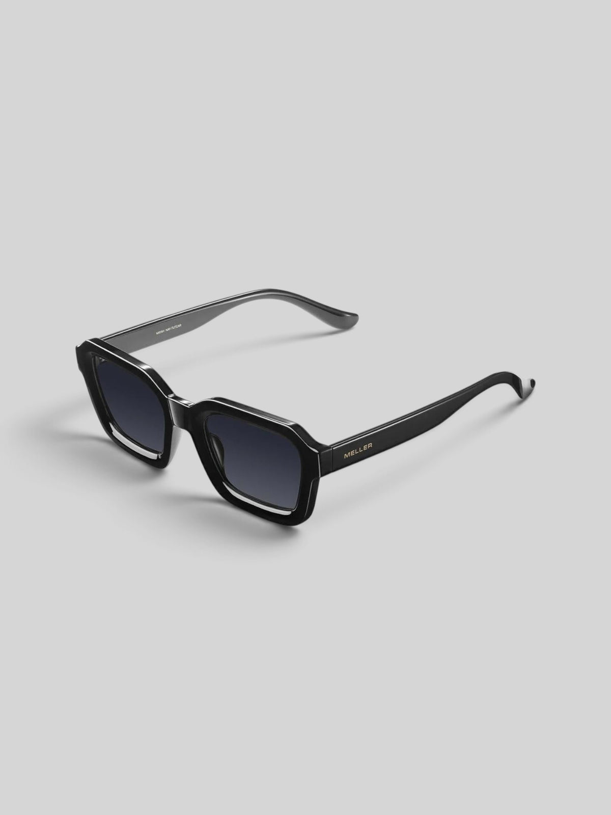 Baffle Haus NAYAH sunglasses in black bio acetate with squared frames and polarized UV400 lenses