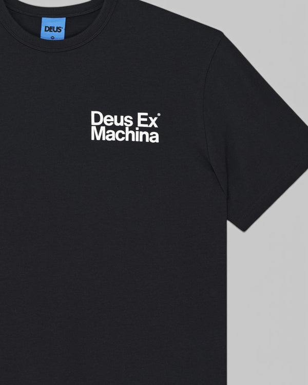 Baffle Haus Plenty Good black short sleeve t-shirt in organic cotton jersey with white chest logo print