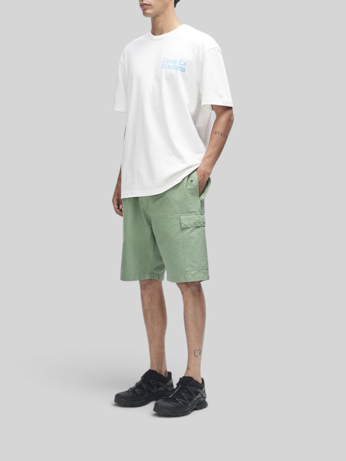 Baffle Haus Plenty Good Tee in vintage white, a regular fit organic cotton t-shirt with chest graphic print.