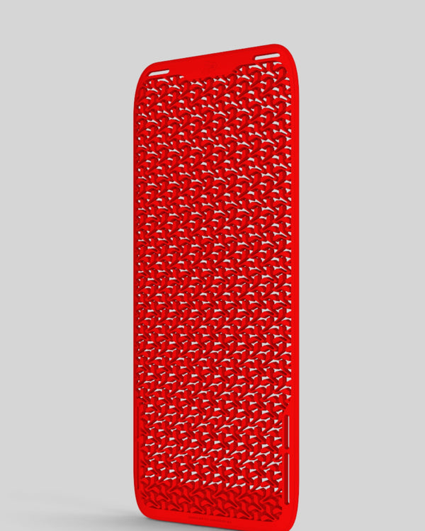 Baffle Haus red Level 2 back protector pad made of flexible TPU with an anatomically pre-curved shock-absorbing design