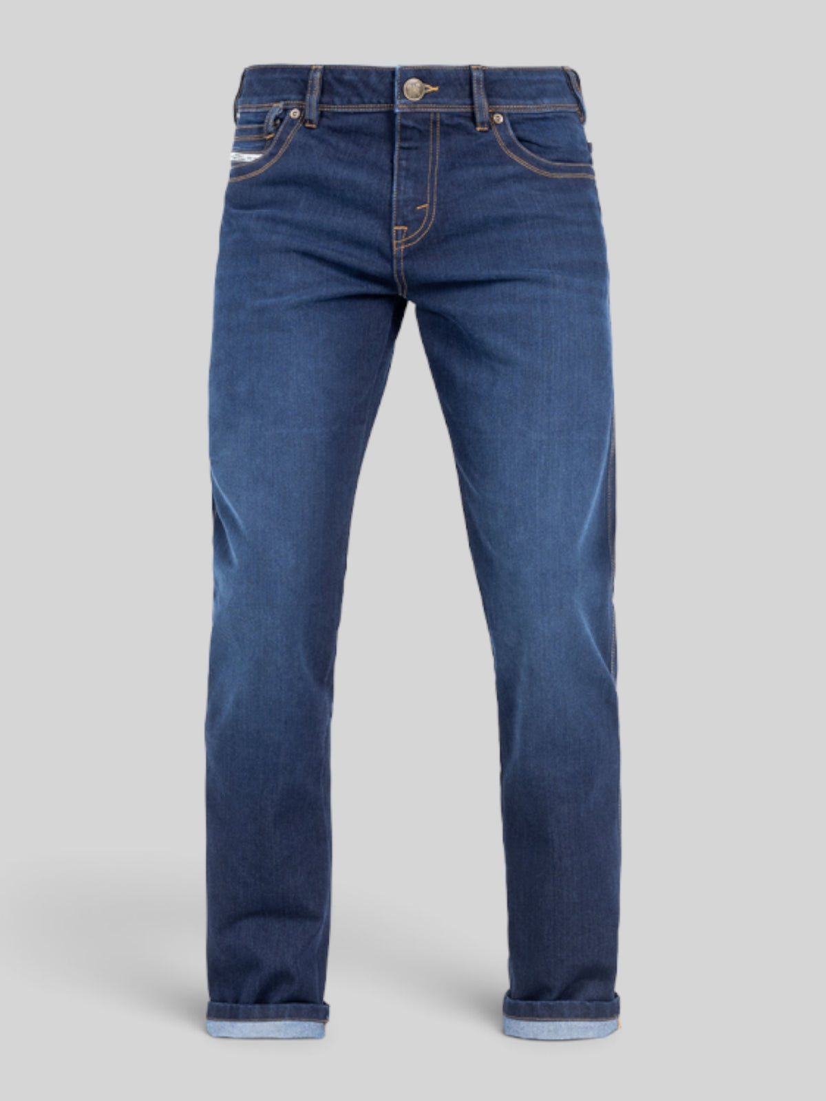 Baffle Haus Taylor dark blue motorcycle jeans with protective XTM-Fiber stretch denim and straight leg fit