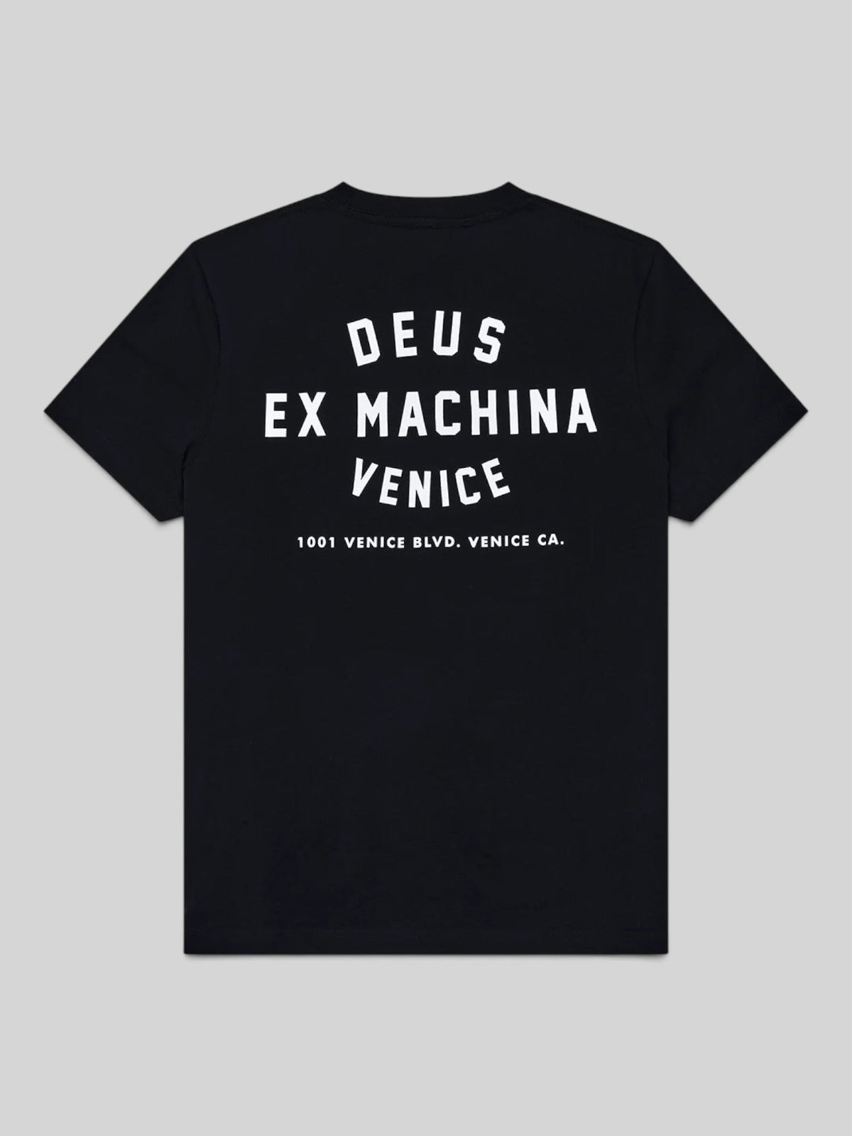 Baffle Haus Venice Skull black organic cotton t-shirt with white graphic print on the back