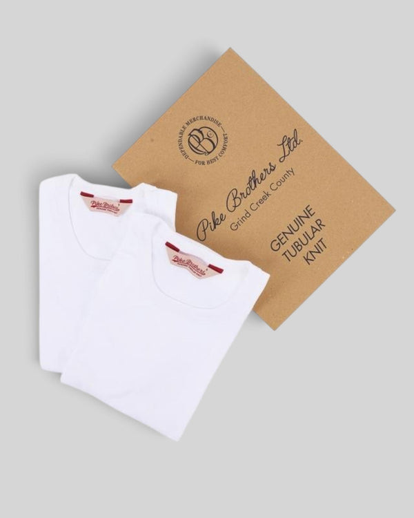 Baffle Haus 1947 round neck white t-shirt set made from heavyweight 240gsm tubular knit cotton in original packaging