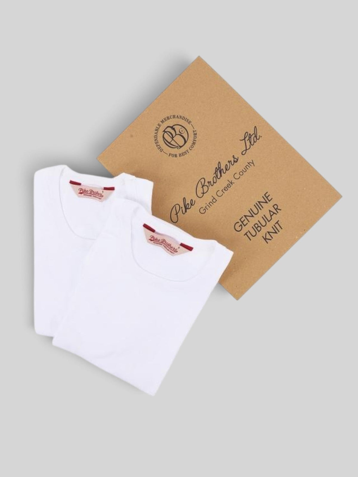 Baffle Haus 1947 round neck white t-shirt set made from heavyweight 240gsm tubular knit cotton in original packaging