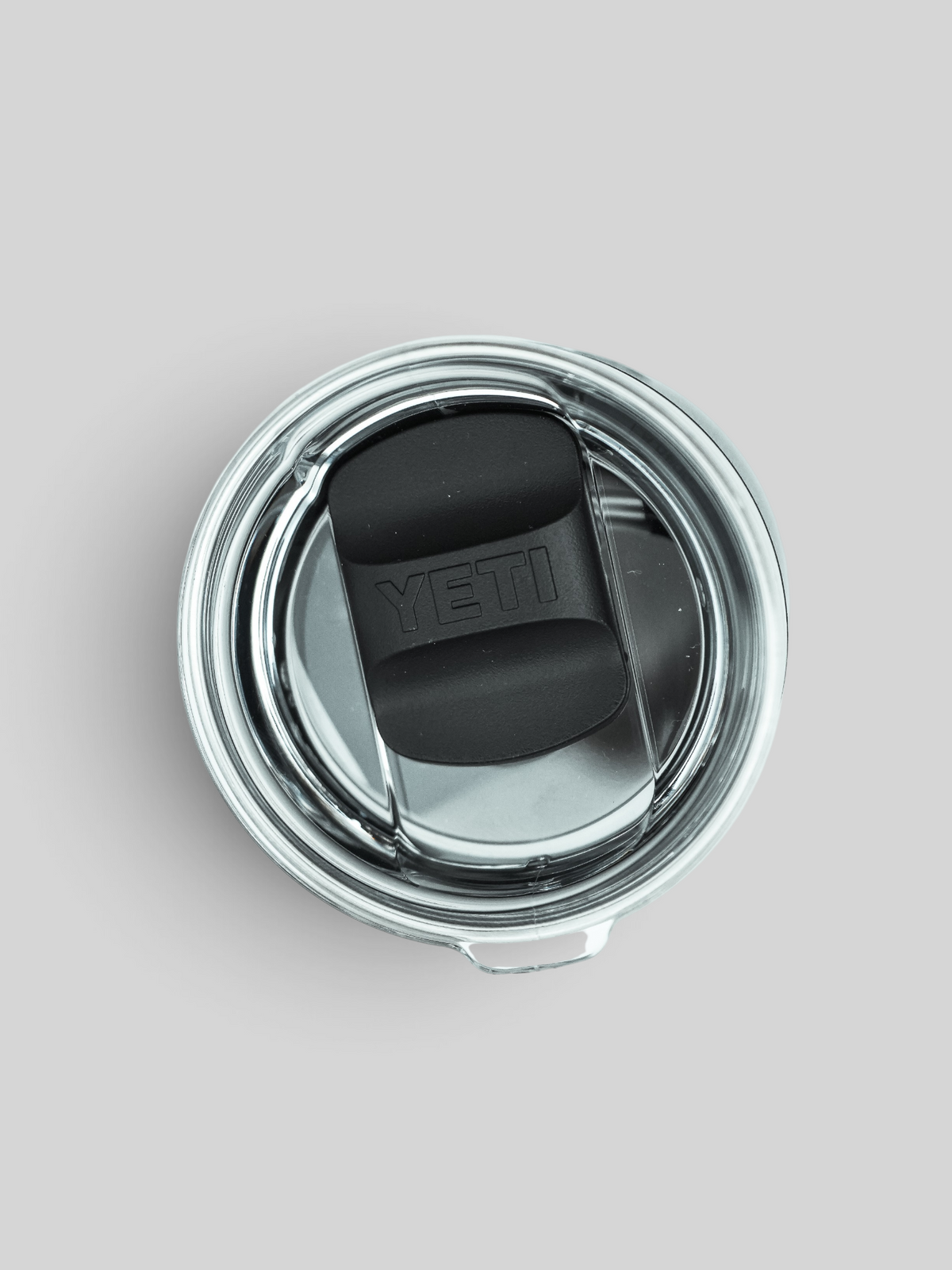 Baffle Haus Yeti 8 oz stackable cup featuring a clear MagSlider lid with a black magnetic slider on a white background